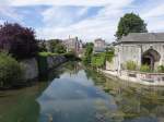 Chartres, Fluss l´Eure mit Ausblick auf die Altstadt mit St.