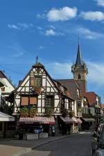 Oberehnheim (Obernai), Blick zum Kapellturm, die mittelalterliche Stadt liegtan der Elser Weinstrae, Okt.2012