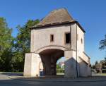 Hagenau, das Weienburger Tor, stadtauswrts gesehen, eins von ehemals acht Tortrmen der Stadtbefestigung, Sept.2015