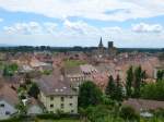 Rufach (Rouffach), Blick ber die Stadt vom Schlo von Isenbourg aus, Juni 2013