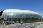 Straburg, der Hauptbahnhof mit moderner Glasfassade, Aug.2016