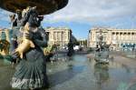 Der Place de la Concorde mit Blick auf den Temple des Madlaine am Ende der Rue Royale im Oktober 08.