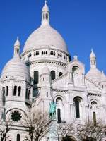 Frankreich, Paris 18e, Montmartre, Sdseite des Sacr Coeur mit der Statue von Saint Louis, 04.11.2011