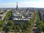 Paris, Blick vom Arc de Triomphe in Richtung Eiffelturm.