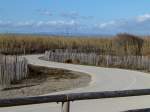 Frankreich, Languedoc, Hrault, der Radweg Ste-Marseillan, links und rechts die rehabilitierten Dnen.