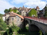 Ausblick auf die Altstadt von Carennac an der Dordogne (21.07.2018)