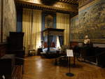 Brissac, Schlafzimmer La Chambre des Chasses im Chateau, Ausstattung 17.