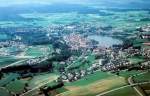 Luftaufnahme von Bad Waldsee, Ende der 70iger Jahre.