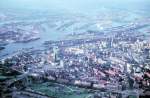  Uralt-Luftaufnahme  von Hamburg-Innenstadt-Hafen - 1963 - Scan vom Kleinbilddia