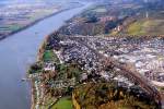 Bad Hnningen am Rhein aus der Luft betrachtet, Oktober 2003