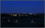 Nchtlicher Blick auf die Saalestadt Naumburg mit dem angestrahlten Naumburger Dom.