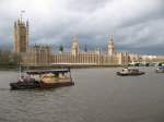 Blick vom sdlichen Themseufer auf Westminster und den Big Ben.