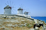 Windmühlen in der Stadt Mykonos.