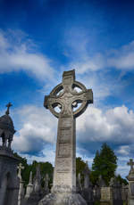 Grabstein auf dem Glasnevin Cemetry, der grte Friedhof Irlands.
