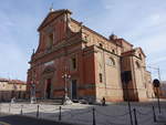 Imola, Kathedrale San Cassiano, erbaut von 1187 bis 1271, 1781 von Cosimo Morelli neugestaltet, Kampanile erbaut von 1473 bis 1485, Fassade von 1849 (31.10.2017)
