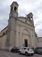 Casarsa della Delizia, Kirche Santa Croce e Beata Vergine del Rosario, erbaut von 1877 bis 1880 (06.05.2017)