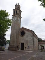 Prodolone, San Martino Kirche an der Piazza della Chiesa, erbaut bis 1584 (06.05.2017)