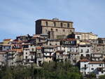 San Fili, Ausblick auf die Altstadt mit Kirche Santissima Annunziata (06.04.2024)