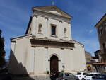 Cosenza, Pfarrkirche San Francesco d´Assisi, erbaut bis 1217 an der Piazza Marco Berardi (06.04.2024)