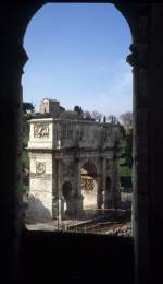 Roma / Rom: Der Konstantins-Bogen (Arcus Constantinus / Arco di Constantino) im Februar 2000.