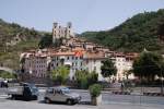 DOLCEACQUA (Provincia di Imperia), 09.09.2008, Blick auf Altstadt und Burg