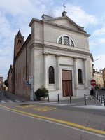 Mantua, San Gervasio Kirche, erbaut 1610, Fassade von Giovanni Battista Vergani von 1836 (08.10.2016)