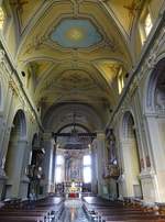 Gravedona, barocker Innenraum der Pfarrkirche San Vincenzo,  Hochaltar von Carlo Innocenzo Carloni  (21.09.2018)