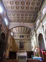 Alba, Innenraum der Pfarrkirche San Giovanni Battista, Altarbild von 1493  (02.10.2018)