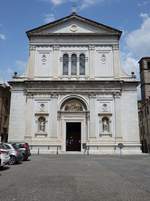 Pontremoli, Concattedrale di Santa Maria del Popolo, erbaut bis 1630, Fassade erbaut von 1878 bis 1881 durch Vincenzo Micheli (22.06.2019)