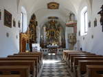 Seis am Schlern, barocker Altar und Kanzel in der Maria Hilf Kirche (14.09.2019)