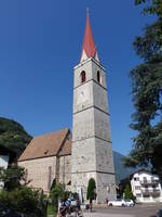 Lana, spätgotische Pfarrkirche Maria Himmelfahrt, erbaut bis 1492 (15.09.2019)