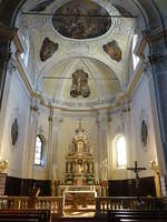 Pinzolo, Altar von Bartolomeo Zeni in der Pfarrkirche San Lorenzo (16.09.2019)