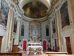 Montagnaga di Pine, barocker Innenraum der Wallfahrtskirche St.