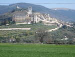 Assisi, Ausblick auf die Altstadt mit der Basilika San Francesco (26.03.2022)