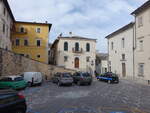 Cascia, historische Huser in der Via Plebiscito (28.03.2022)