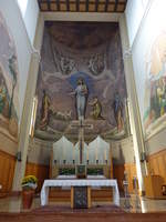 Montegrotto, Fresko im Chor des Dom San Pietro, Altar von Bildhauers Luigi Strazzabosco (29.10.2017)