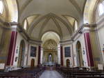 Miane, Innenraum der Erzpriesterkirche mit Gemlde von Dall'Oglio, erbaut 1878 (17.09.2019)