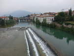 Bassano del Grappa, Ausblick auf die Altstadt mit Ponte degli Alpini (17.09.2019)