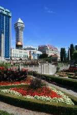 Blick vom Stadtpark zum Casino.