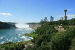 Blick zur Skyline von der City of Niagara Falls ON und dem Horse Shoe Falls; 09.08.2008