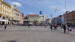 Zagreb, Ban-Jelačić-Platz (Trg bana Jelačića),  zentrale Platz zwischen Ober- und Unterstadt entstand erst im 17.