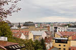 Stadtansicht von Zagreb, gesehen am 25.09.2022 von der Bergstation der örtlichen Standseilbahn gesehen.