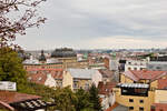 Stadtansicht von Zagreb, gesehen am 25.09.2022 von der Bergstation der rtlichen Standseilbahn gesehen.