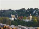 Das Schloss von Wiltz leuchtet im letzten Abendlicht des 19.04.09.