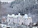 Die Schlossburg von Clervaux im Winter.