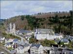 Panorama von Clervaux aufgenommen an der Straße nach Marnach am 29.03.08.