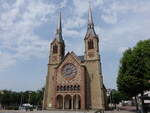Diekirch, Dekanatskirche Saint-Laurent, erbaut von 1866 bis 1868 durch Pierre Biwer (19.06.2022)