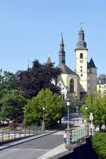 LUXEMBOURG, 20.06.2023, Blick auf die Michaelskirche, das lteste erhaltene sakrale Bauwerk der Stadt