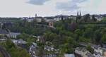 Blick von der Roten Brcke auf das Pfaffenthal und die Oberstadt Luxemburg.