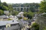Luxemburg Stadt und die Pont Paserelle im Hintergrund.